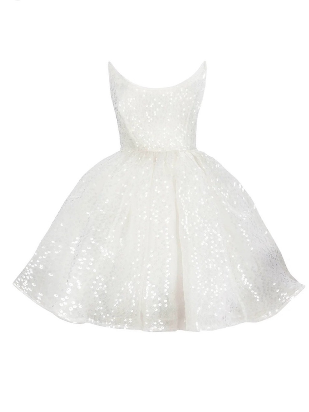 Selkie White Sequin Tulle Frosted Veuve